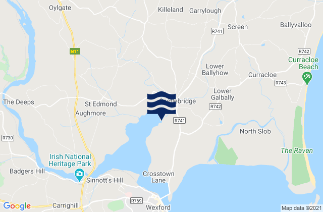 Karte der Gezeiten Castlebridge, Ireland