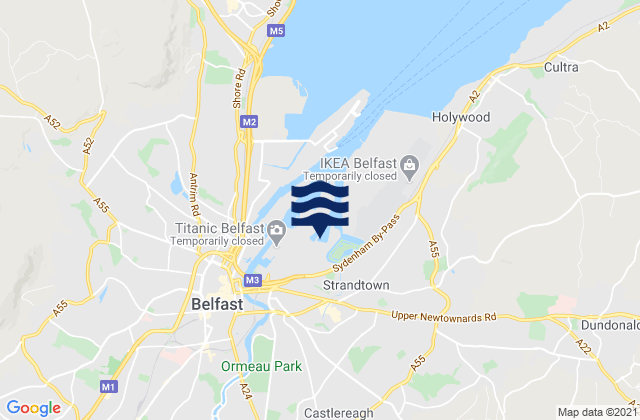 Karte der Gezeiten Castlereagh, United Kingdom