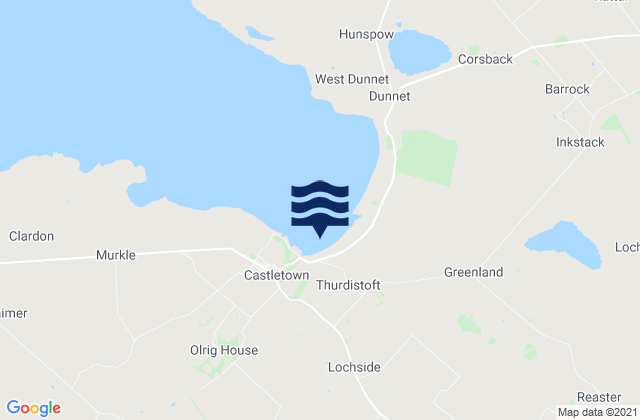 Karte der Gezeiten Castletown Beach, United Kingdom