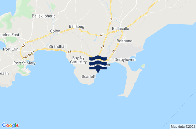 Karte der Gezeiten Castletown, Isle of Man