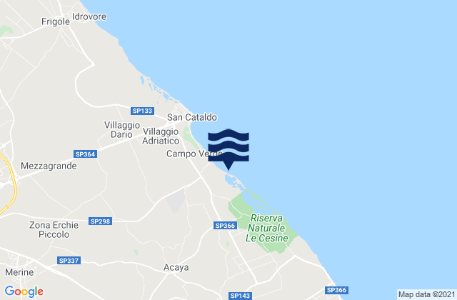 Karte der Gezeiten Castri di Lecce, Italy