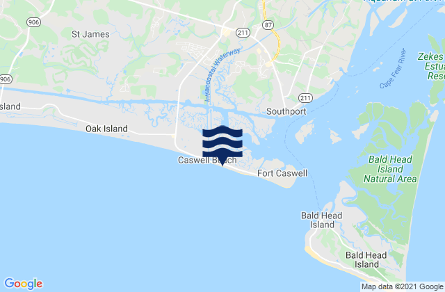 Karte der Gezeiten Caswell Beach, United States