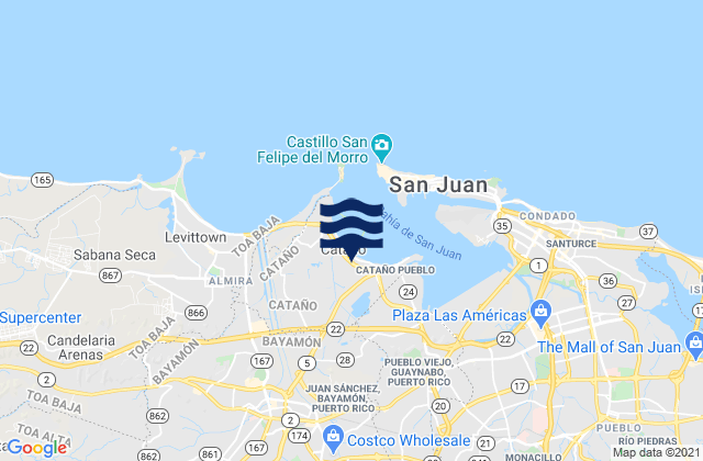 Karte der Gezeiten Cataño Municipio, Puerto Rico