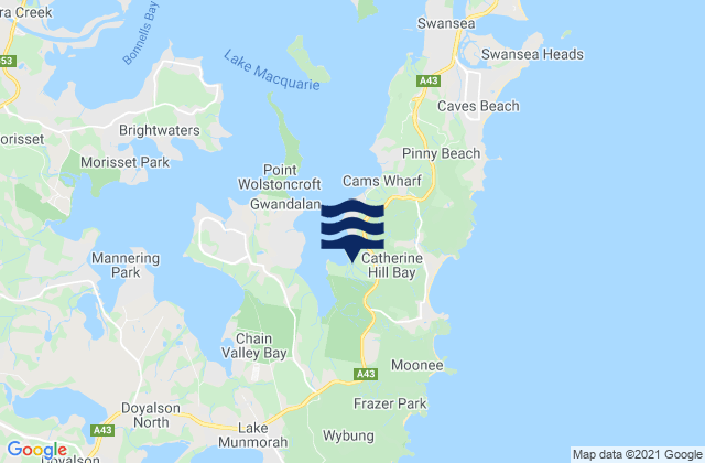 Karte der Gezeiten Catherine Hill Bay, Australia