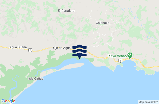 Karte der Gezeiten Cañas, Panama