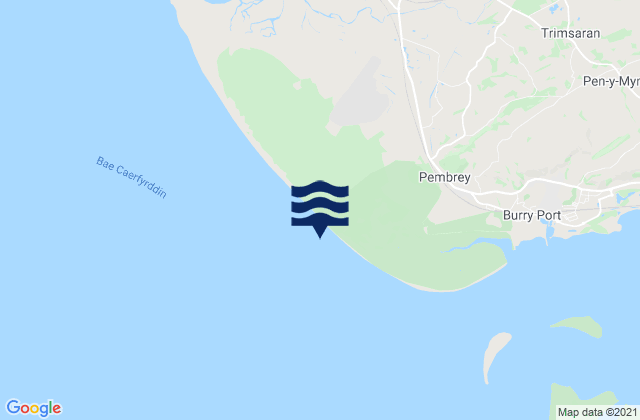 Karte der Gezeiten Cefn Sidan Beach, United Kingdom