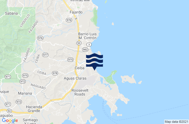 Karte der Gezeiten Ceiba Barrio-Pueblo, Puerto Rico