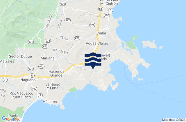 Karte der Gezeiten Ceiba Municipio, Puerto Rico