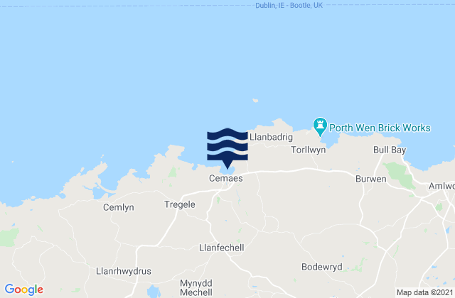 Karte der Gezeiten Cemaes Bay, United Kingdom