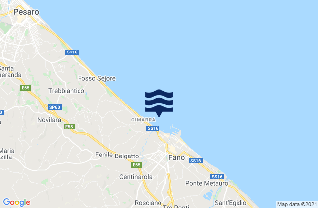 Karte der Gezeiten Centinarola, Italy