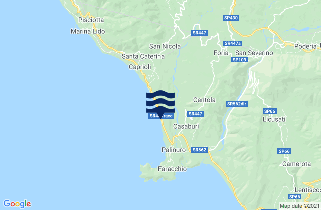 Karte der Gezeiten Centola, Italy
