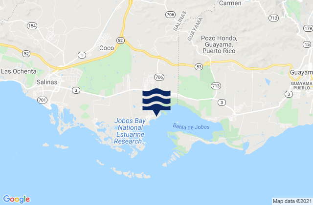 Karte der Gezeiten Central Aguirre, Puerto Rico