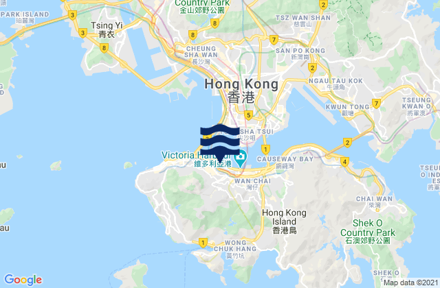 Karte der Gezeiten Central, Hong Kong