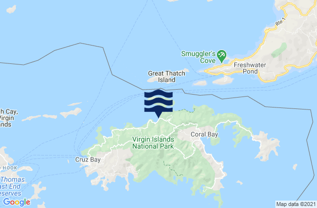 Karte der Gezeiten Central, U.S. Virgin Islands