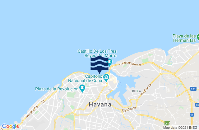 Karte der Gezeiten Centro Habana, Cuba