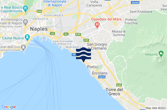 Karte der Gezeiten Cercola, Italy