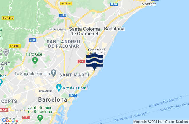 Karte der Gezeiten Cerdanyola del Vallès, Spain