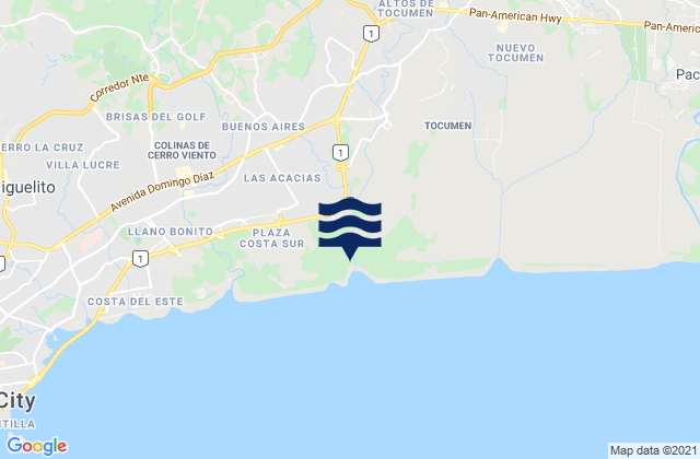 Karte der Gezeiten Cerro Azul, Panama