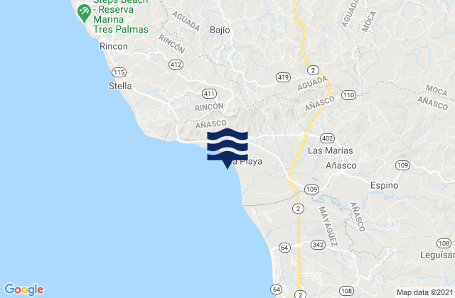 Karte der Gezeiten Cerro Gordo Barrio, Puerto Rico