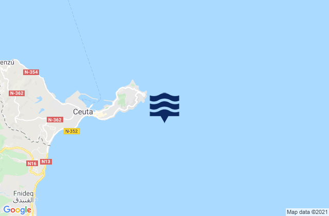 Karte der Gezeiten Ceuta Strait of Gibraltar, Spain