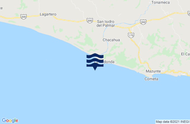 Karte der Gezeiten Chacahua, Mexico