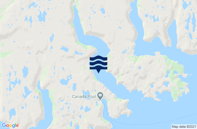 Karte der Gezeiten Chaleur Bay, Canada