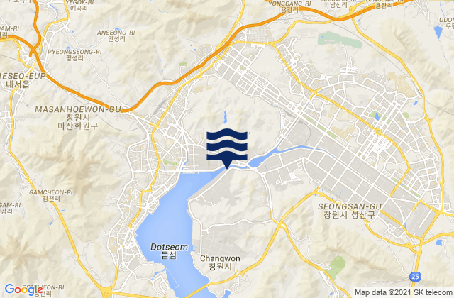 Karte der Gezeiten Changwon, South Korea