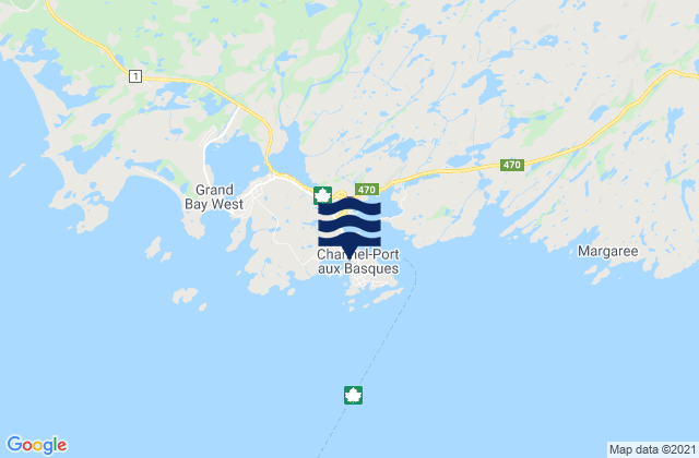 Karte der Gezeiten Channel-Port aux Basques, Canada