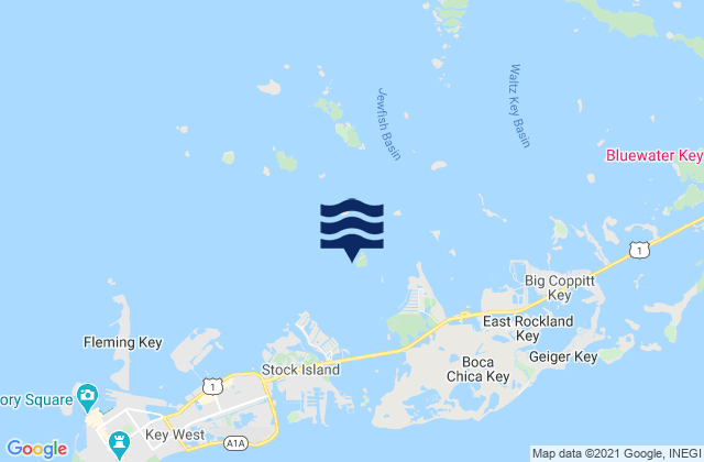Karte der Gezeiten Channel Key West Side, United States