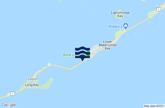 Karte der Gezeiten Channel Two East (Lower Matecumbe Key Florida Bay), United States