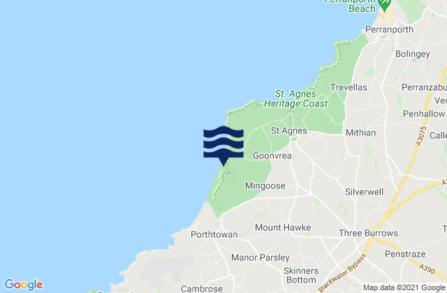Karte der Gezeiten Chapel Porth Beach, United Kingdom