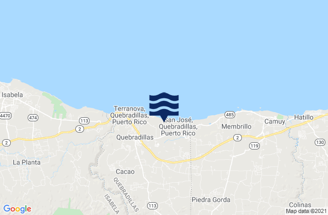 Karte der Gezeiten Charcas Barrio, Puerto Rico