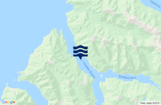 Karte der Gezeiten Charles Sound, New Zealand