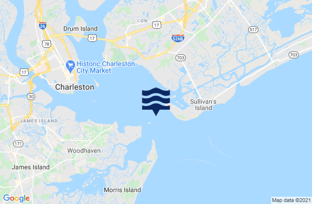 Karte der Gezeiten Charleston Harbor (off Fort Sumter), United States