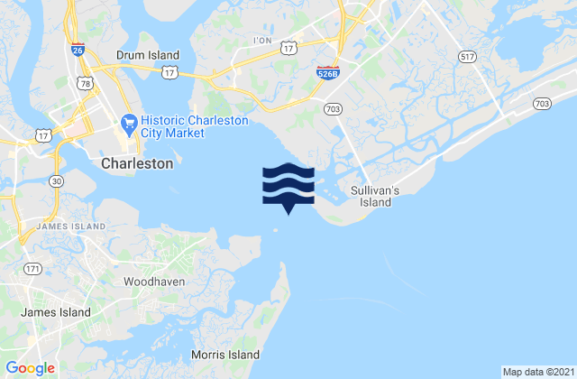 Karte der Gezeiten Charleston Harbor Entrance, United States