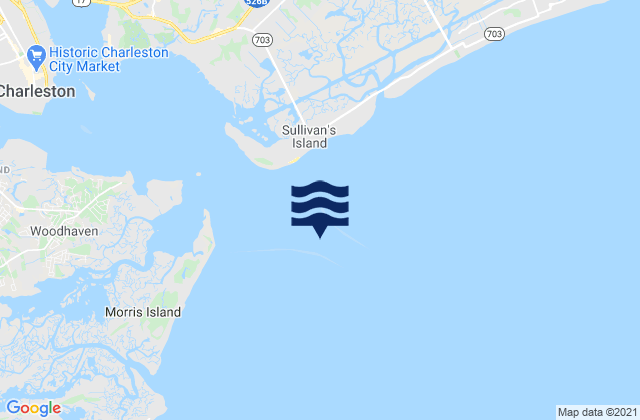 Karte der Gezeiten Charleston Hbr. ent. (between jetties), United States