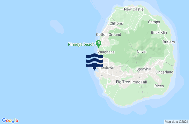 Karte der Gezeiten Charlestown, Saint Kitts and Nevis
