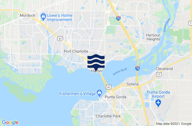 Karte der Gezeiten Charlotte Harbor, United States