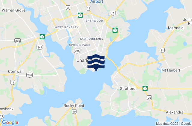 Karte der Gezeiten Charlottetown, Canada