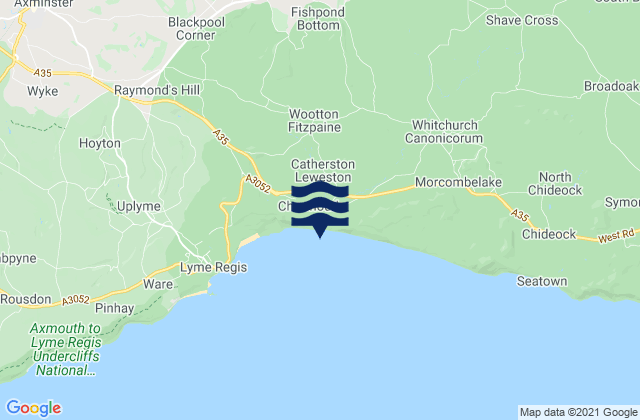 Karte der Gezeiten Charmouth Beach, United Kingdom