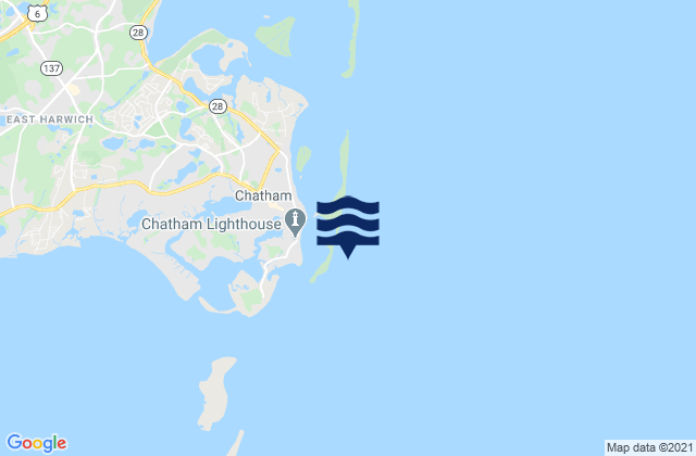 Karte der Gezeiten Chatham (outer coast), United States