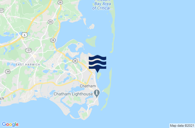 Karte der Gezeiten Chatham Harbor Aunt Lydias Cove, United States