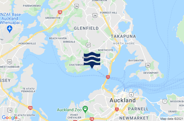 Karte der Gezeiten Chelsea Bay, New Zealand