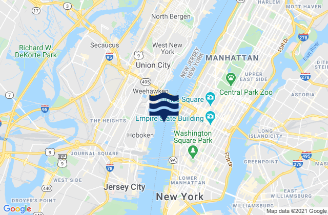 Karte der Gezeiten Chelsea Docks, United States