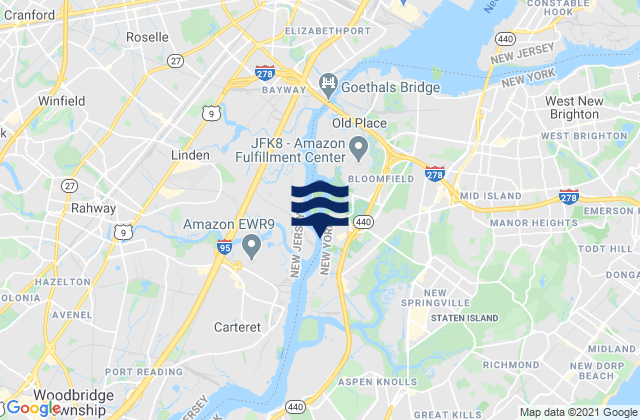 Karte der Gezeiten Chelsea, United States