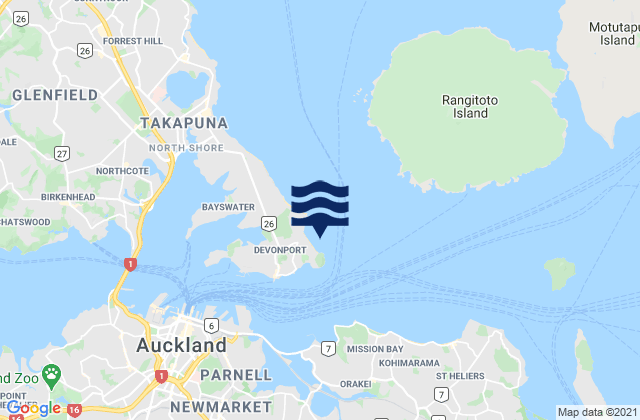 Karte der Gezeiten Cheltenham Beach, New Zealand