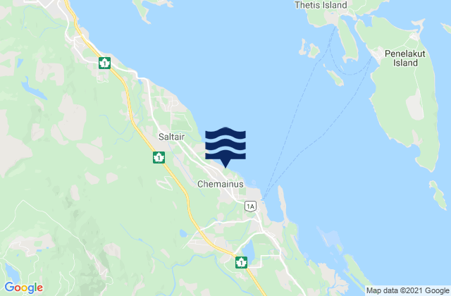 Karte der Gezeiten Chemanius, Canada