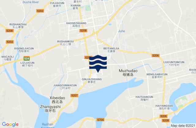 Karte der Gezeiten Chengqu, China