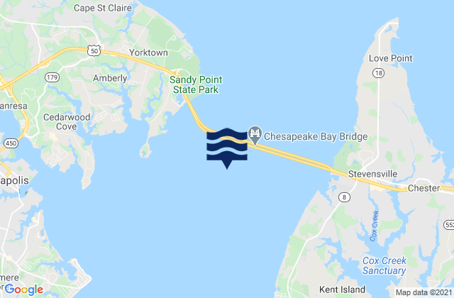Karte der Gezeiten Chesapeake Bay Bridge 0.6 n.mi S of., United States