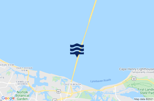 Karte der Gezeiten Chesapeake Beach 1.5 miles north of, United States